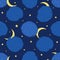 Night seamless pattern. Creative clouds, stars and moon.