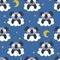 Night seamless pattern with koalas