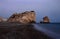 Night seascape of Aphrodite\'s Rocks beach, greek goddess of love,Cyprus