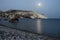 Night seascape of Aphrodite\'s Rocks beach,Paphos,Western Cyprus