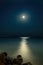 night seascape with full moon and moonlight