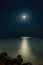 night seascape with full moon and moonlight