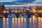 Night Seine and Pont Royal, Paris, France