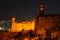 Night in Senglea and Clock tower of the Maritime Museum