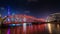 Night shanghai city downtown river bay bridge panorama 4k time lapse china