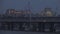 Night shoot with a metallic and suspended bridge in London Over the Thames River