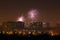 Night shot of a fireworks over city