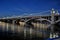 Night Shot of Mill Avenue Bridge Tempe Beach Park with Mirror Reflection Salt River