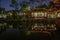 Night shot of pavilion at Master-of-the-nets garden, Suzhou, China