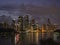 Night shot of the queensland`s capital city, brisbane