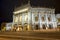 Night shot of tram at Burgtheater Vienna