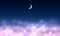 Night sky background. Moon and star, cloud on night sky