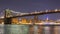 Night sky brooklyn bridge manhattan view 4k time lpase from new york