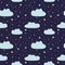 Night sky with clouds and stars