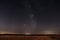 Night sky field agriculture landscape moon light town trees stars