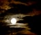 Night Sky with full moon and clouds
