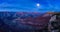 Night sky with full moon over Grand Canyon