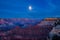 Night sky with full moon over Grand Canyon
