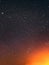 Night Sky Glowing Stars Background Backdrop In Rotation. Colorful Sky Gradient. Sunset Sunrise Light And Colourful Night