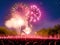 Night Sky Lit Up with a Fireworks Finale