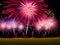 Night Sky Lit Up with a Fireworks Finale