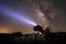 Night Sky Milky Way With Metal Sculptures in Anza Borrego California