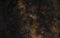 Night sky with milky way near Scutum and Sagittarius constellation, bright M22 globular cluster left side, purple Lagoon and.