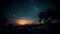 Night sky reveals the beauty of nature astronomy and galaxy generated by AI