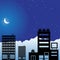 Night Sky Scene - City