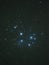 Night sky stars observing Pleiades open cluster M45 in Taurus constellation