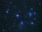 Night sky stars, Pleiades open cluster M45 in Taurus constellation