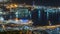 Night skyline from Montjuic with Port Vell timelapse, Barcelona, Catalonia, Spain