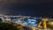 Night skyline from Montjuic with Port Vell timelapse, Barcelona, Catalonia, Spain