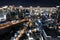Night skyline of Osaka city. Umeda Sky Building in Japan.