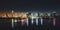 Night skyline panoramic view of Ho Chi Minh city. Front vi