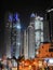 Night skyscrapers, tall houses, night Dubai