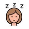 Night sleep icon color vector. Insomnia problem. Person awake