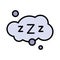 Night sleep icon color vector. Insomnia problem. Simple style sign isolated on white
