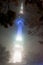 Night snowfall view of Namsan tower of Seoul