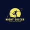 Night soccer logo design template