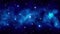 Night starry sky, dark blue dynamic cosmic background with bright big flickering stars, nebula, seamless loop