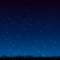 Night starry sky and dark grass ground silhoutte background