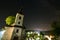 night stars and milky way galaxy above slovakian village