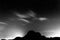 Night stars sky mountain silhouette desert b&w landscape nature.