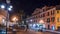 Night street traffic in small mountains Italian city Sorrento, Napoli coast, time lapse, timelapse, Travel and vacation in Europe