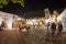 Night street view of the medival castle of Monemvasia from above