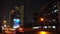 Night streets of Bangkok. Lots of cars on the road