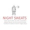 Night Sweats line icon. Vector