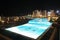 Night swimming pool. Hotel.