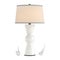 Night table lamp and decorative figurines birds on a white background. 3d rendering